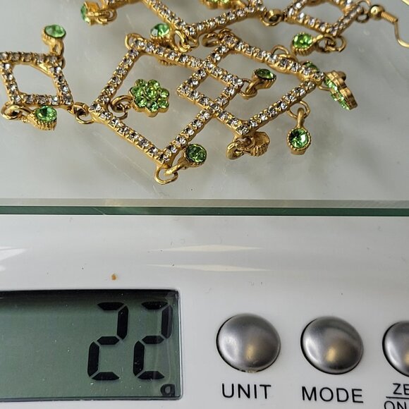 Gold Tone Long Dangle Earrings - Picture 8 of 12